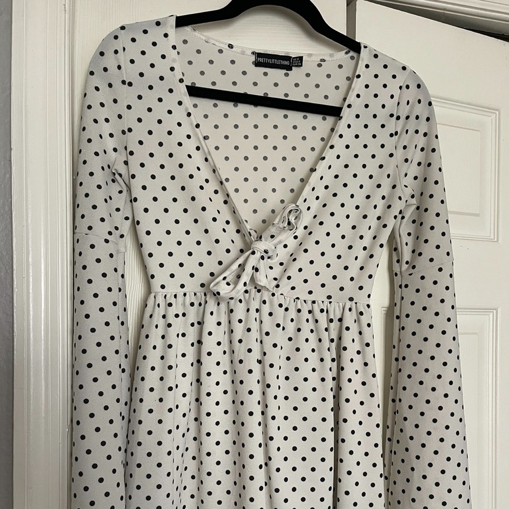 Long Sleeve polka dot dress from pretty little thing!